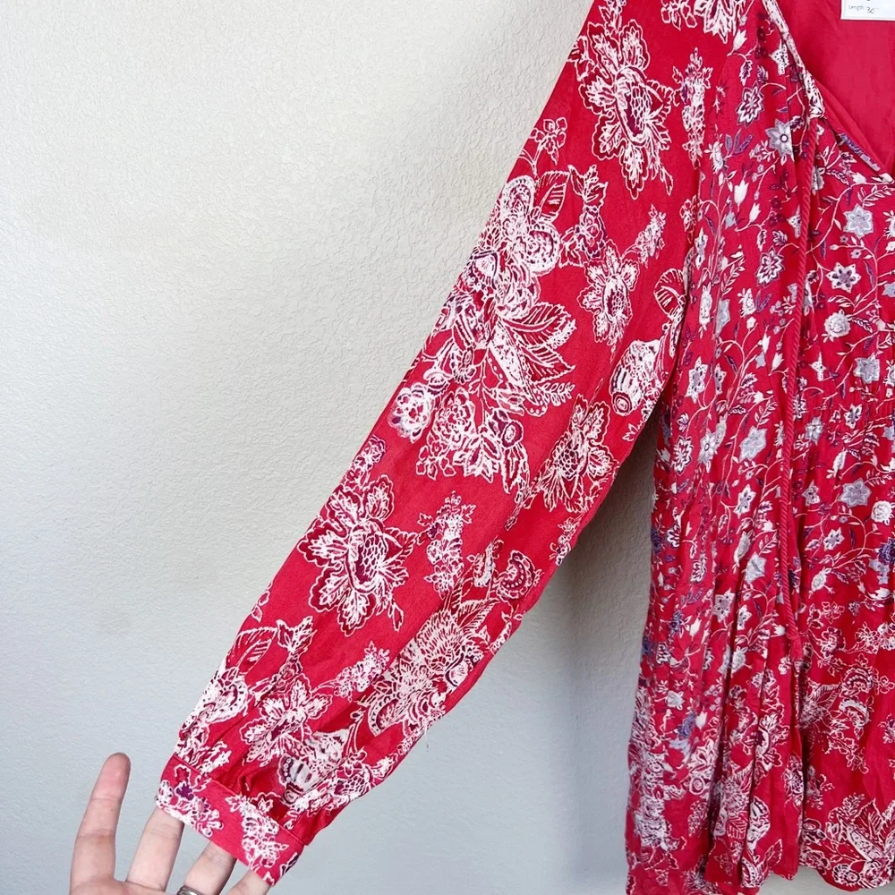 Free People a lucky Loosey Dress in Blood Orange Floral Sz XS - Picture 6 of 10